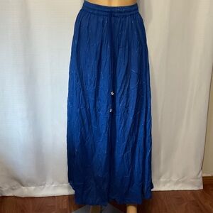 Women’s Elegant Blue Maxi Skirt 100% Cotton Size 2XL